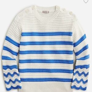 J. Crew striped sweater scalloped sleeves
